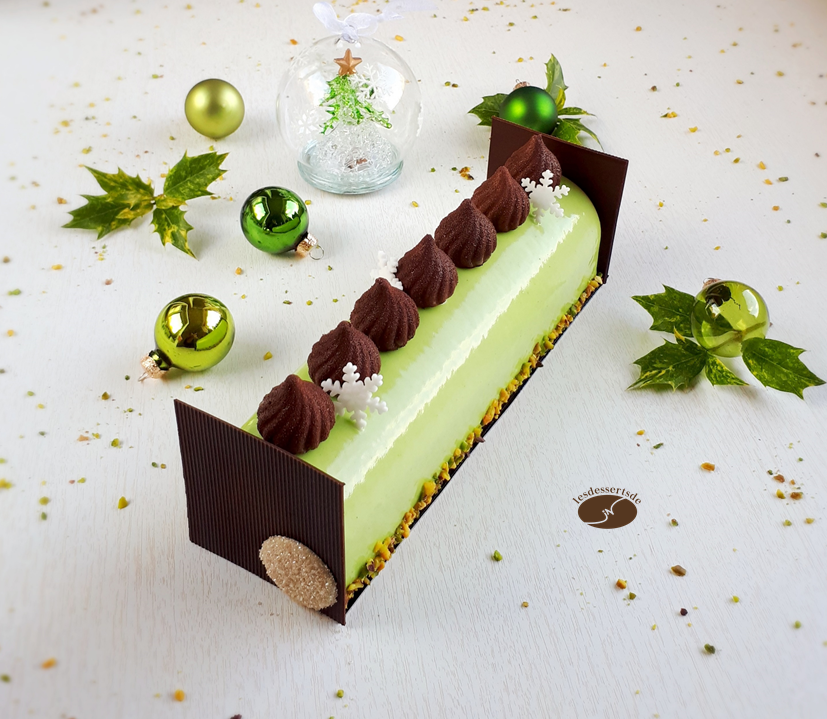 Bûche chocolat pistache 4
