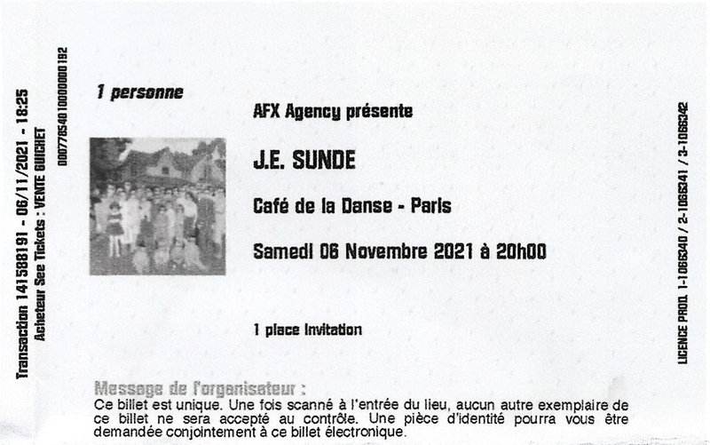 2021 11 06 JE Sunde Café de la Danse Billet