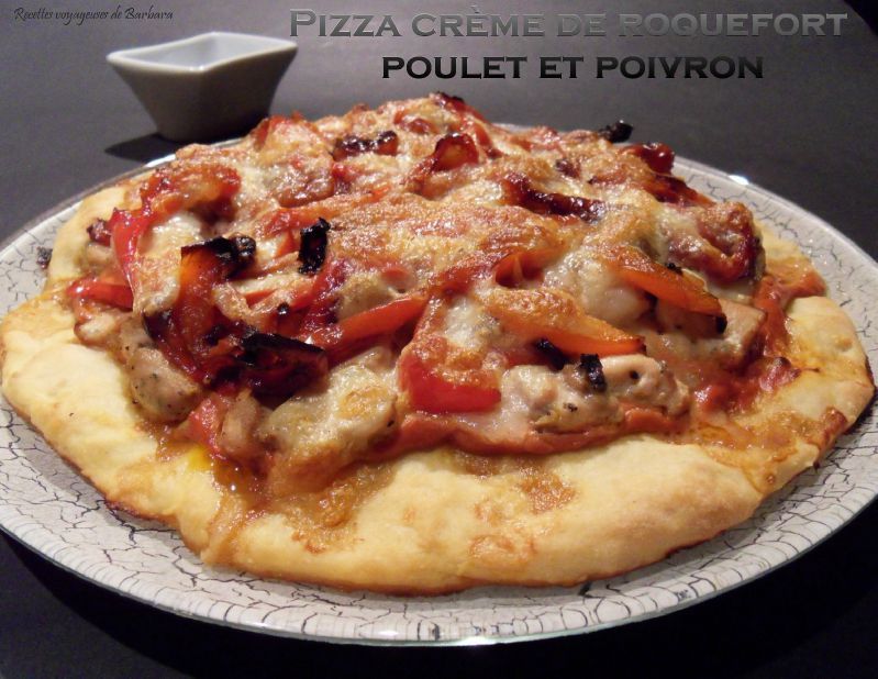 pizza crème de roquefort poulet et poivron