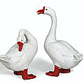  A Massive Pair of <b>Geese</b>, Late 18th century-early 19th century