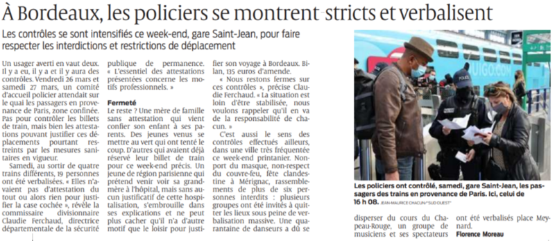 2021 03 28 SO A Bordeaux les policiers se montrent stricts et verbalisent