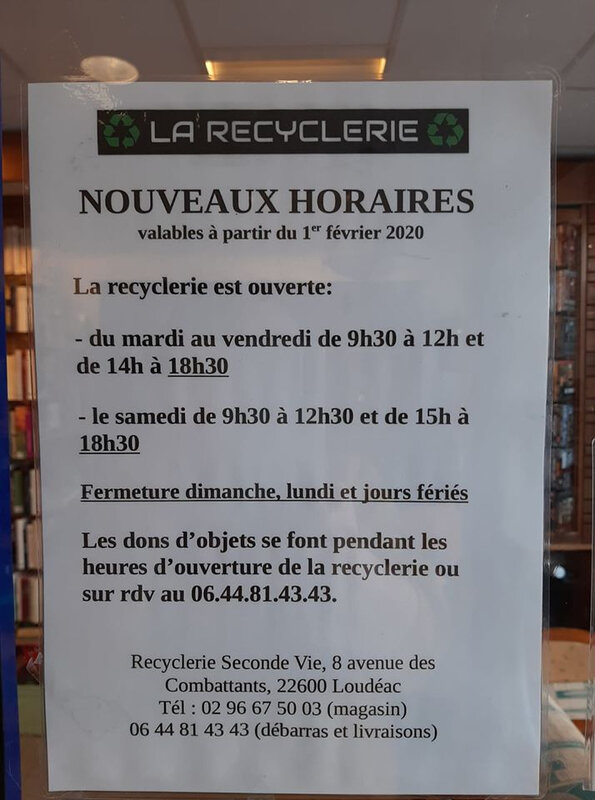 Nouveaux horaires 2020