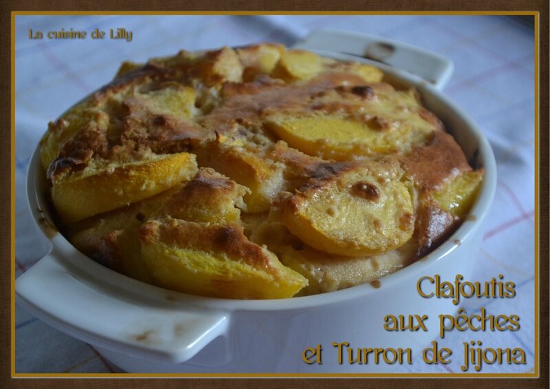 clafoutis aux pêches et turron de jijona