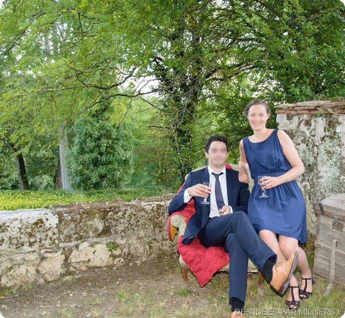 Robe dos nu bleue en soie - Photo Booth 2 - Des Idées Par Milliers