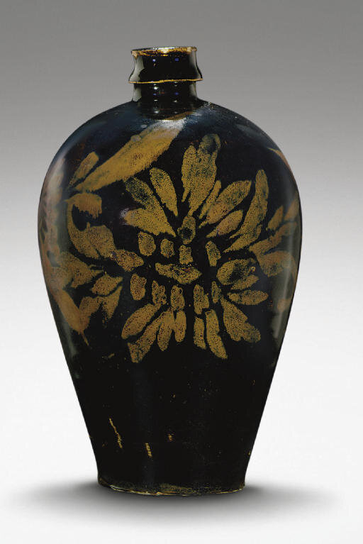 A russet-decorated ovoid vase, meiping, Jin-Yuan dynasty, 12th-13th century