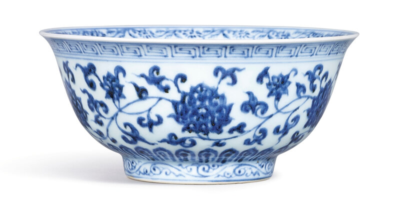 A Fine and Rare Blue and White 'Lotus' bowl, Mark and Period of Xuande (1426-1435)