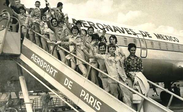 Photo 1971 FIFA Equipe de France Départ d'Orly