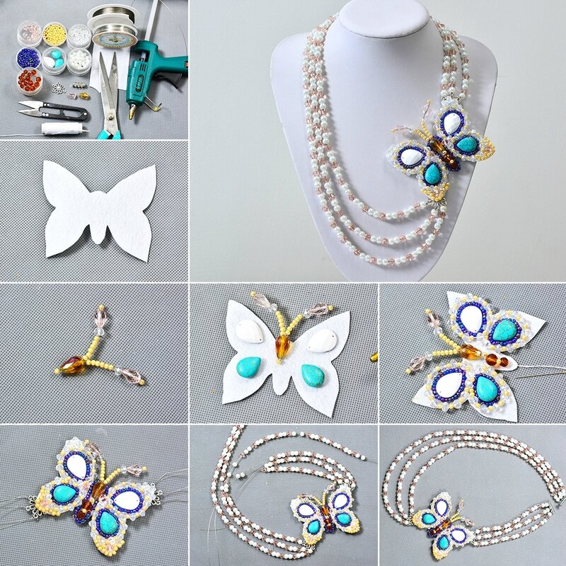 1080-Pandahall-DIY-Project---How-to-Make-a-3-Starnd-Beaded-Butterfly-Necklace