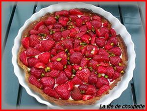 tartes aux fraises et aux pistaches