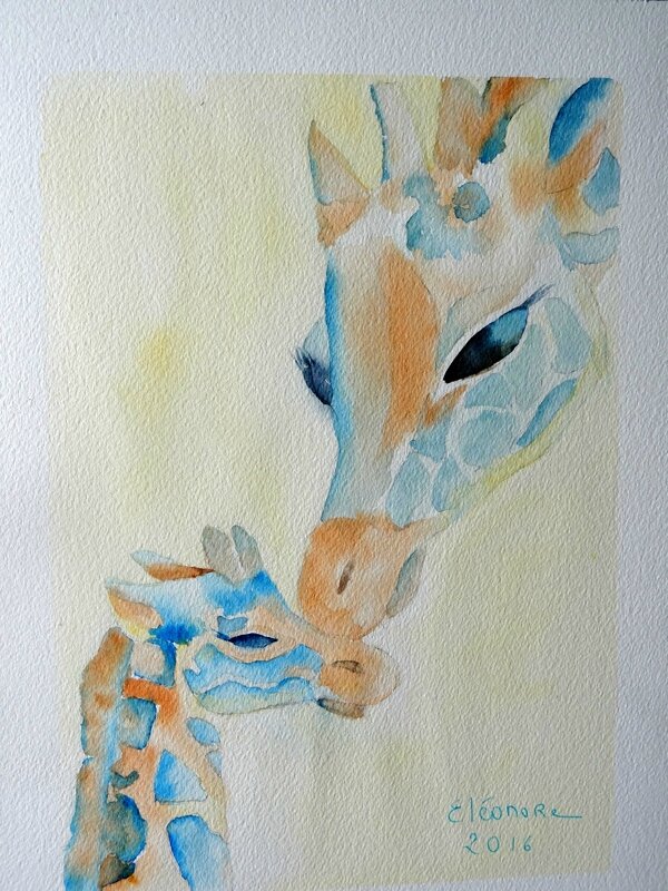 maman girafe et son girafon