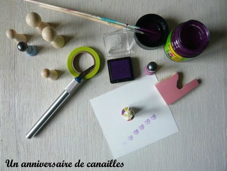 tampon home made coeur gomme a graver support en bois (10)