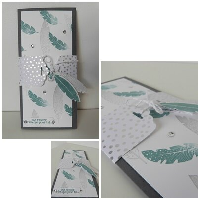 carte stampin up plumes