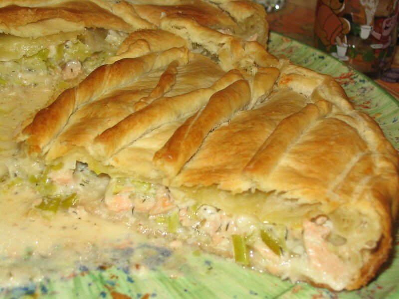 Tourte saumon gambas