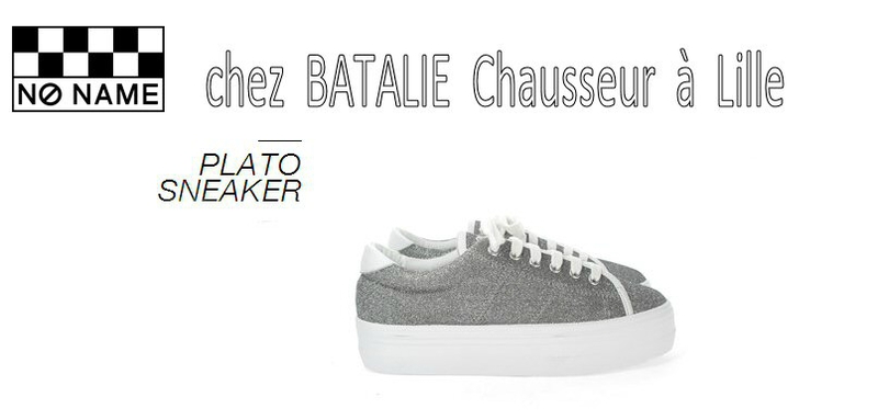 plato sneaker no name silver strass chez Batalie Chausseur Lille