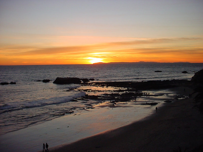 December first, 2007, winter 2007, sunset in laguna Beach, CA, looking off toward catalina island (auteur author Catatonique)