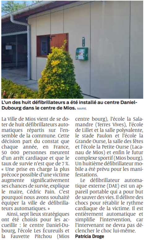 2021 06 30 SO La commune se dote dehuit nouveaux défibrillateurs2