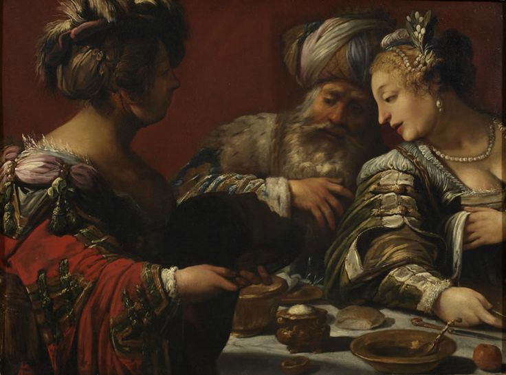Claude Vignon, Salome hands Herod and Herodias at the head of the Baptist, ante 1623, Rome - Rome Foundation Collection