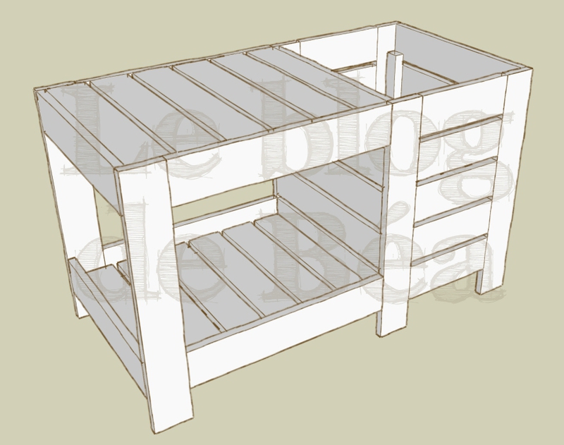 table basse en bois de palette avec coffre de rangement