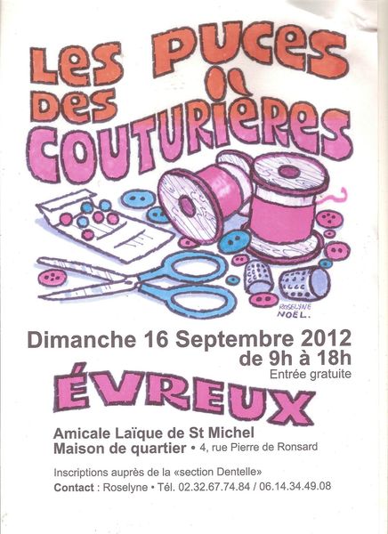 Affiche Puces des couturières Evreux 2012