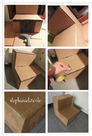 diy siege en carton autres etapes