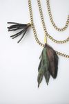 black and feathers pompoms necklace 002 22