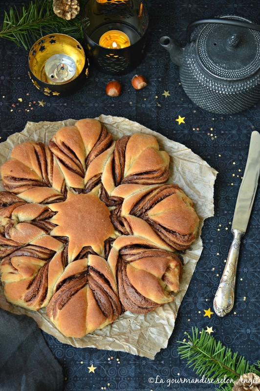 brioche végétale Noêl flocon de neige