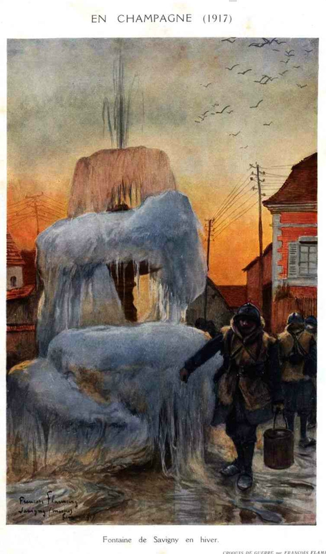 Flameng fontaine de Savigny 1917