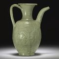 A rare <b>yaozhou</b> celadon carved ewer. Northern Song, 11th/12th century