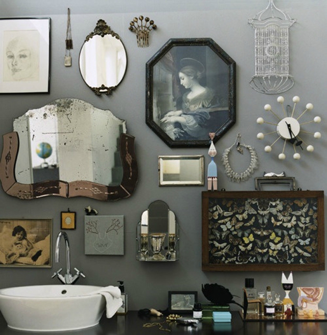 mur de miroir vintage