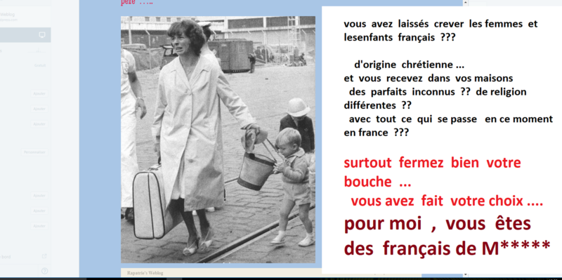 aucune pitié pour vos frères français chrétiens , aucune charité pour femmes ;enfants