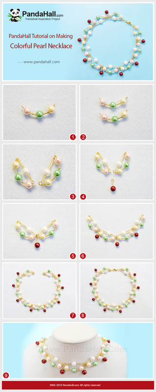 1PandaHall Tutorial on Making Colorful Pearl Necklace