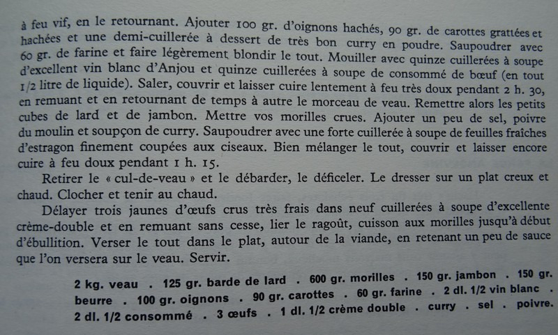 Recette du Cul de Veau a la mode du vieux presbytere-suite