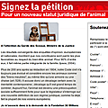 Signez la petition pour un nouveau statut des droits de l'animal !