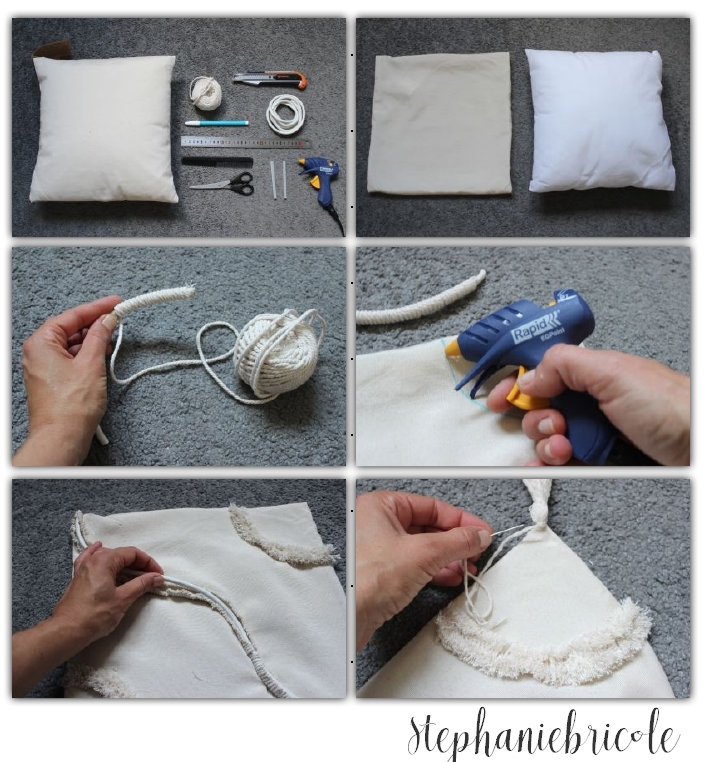 tuto coussin pompon