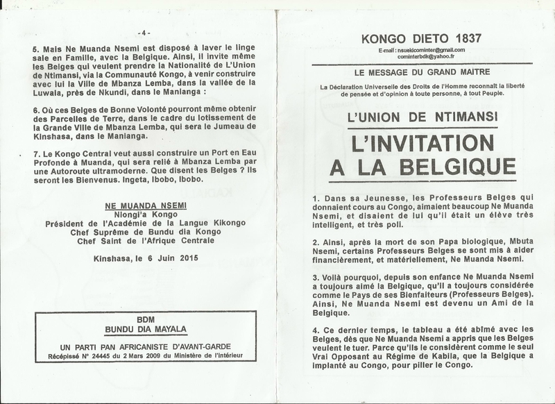 L'INVITATION A LA BELGIQUE a