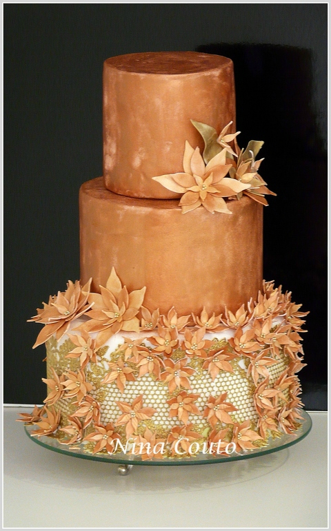 Wedding cake bronze et or 1