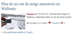 Journal LE SOIR de ce matin