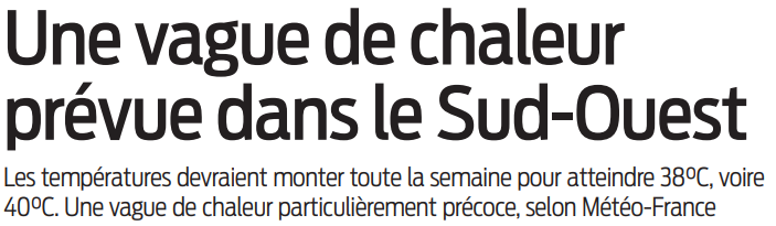 2022 06 13 SO Une vague de chaleur prévue dans le Sud-Ouest