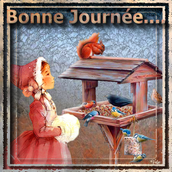 bonne jourenée fille oiseaux valie