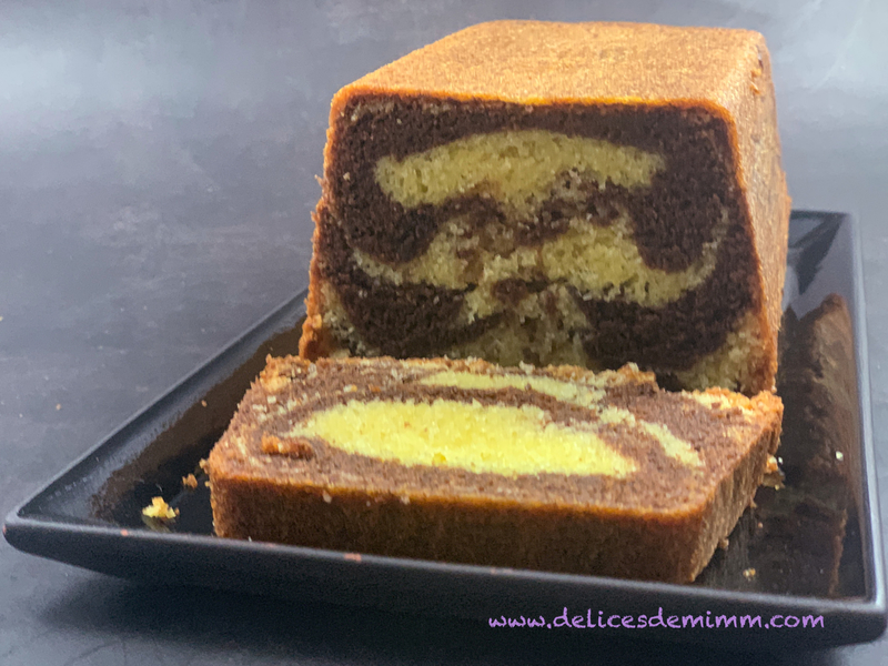 Cake moelleux marbré au chocolat 4