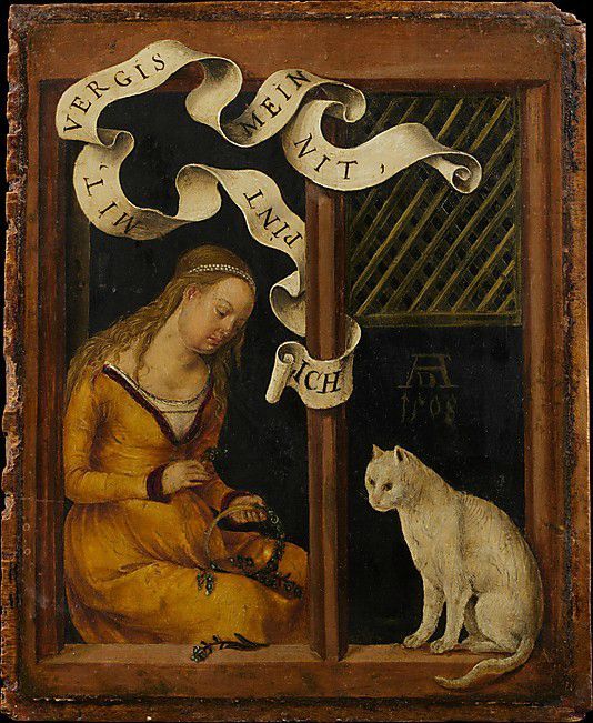 hans suess von kulmbach+ jeune fille a la guirlande +vergiss mein nit met