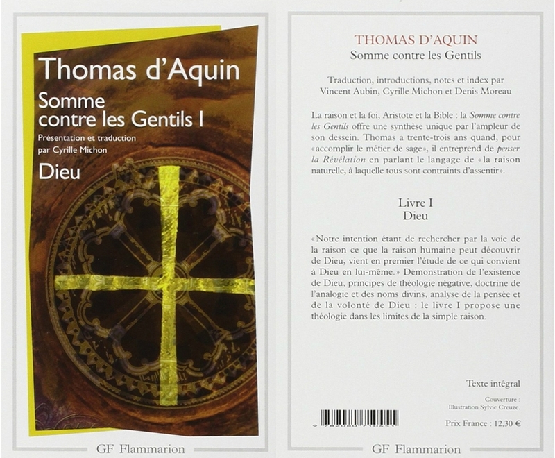 Somme contre les gentils, tome 1, Thomas d'Aquin