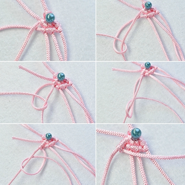 How to Make Pink and Blue Nylon Thread Butterfly Bow Friendship Bracelets6004004
