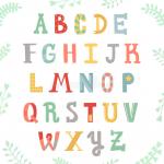 alphabet-multicolore-manuscrit-dr-le-lettrage-avec-des-usines-style-de-hippie-et-de-vintage-69971260