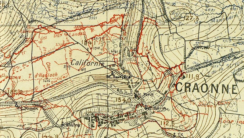 extrait carte JMO 334e RI, juillet 1917