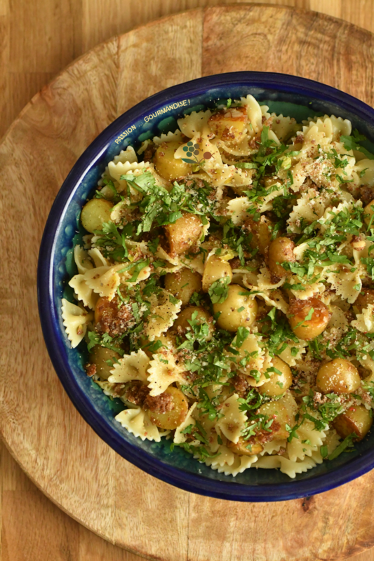 Farfalle & pommes de terre, chapelure amande & parmesan_1