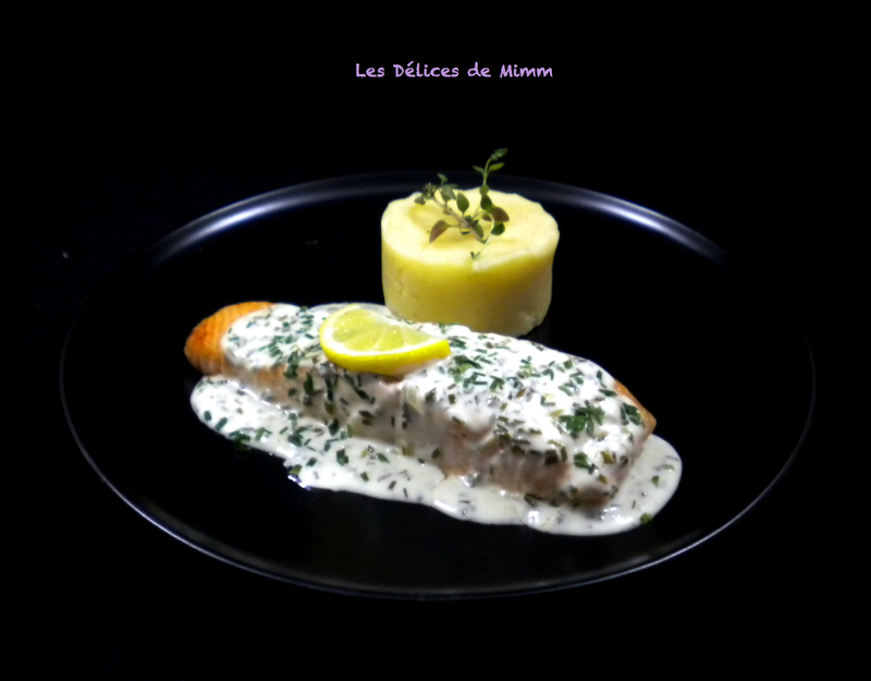 Pavé de saumon à la crème de ciboulette 4