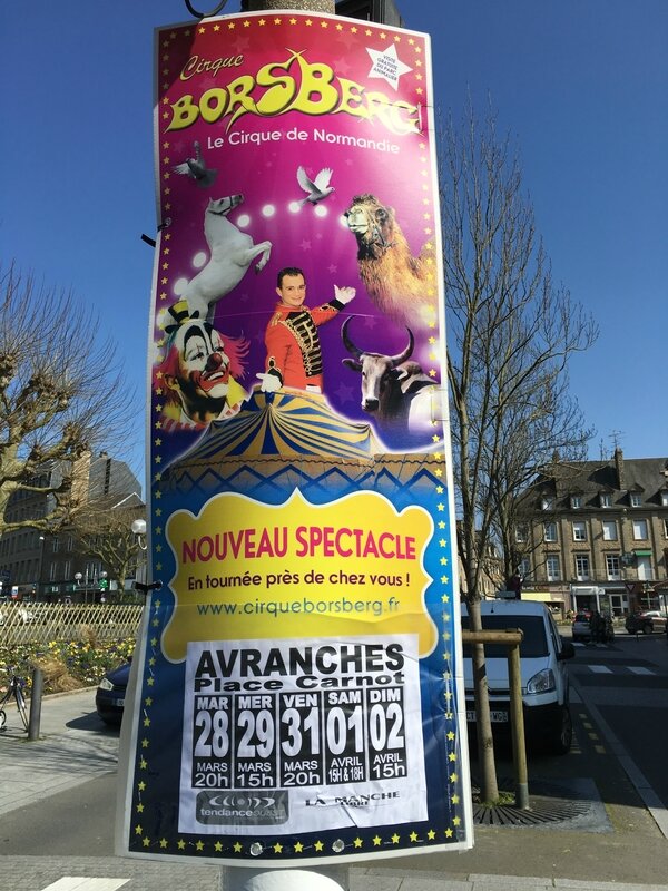 cirque Karl Borsberg Avranches Normandie mars avril 2017 tournée affiche