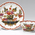 A Meissen teabowl and saucer. <b>Circa</b> <b>1735</b>.