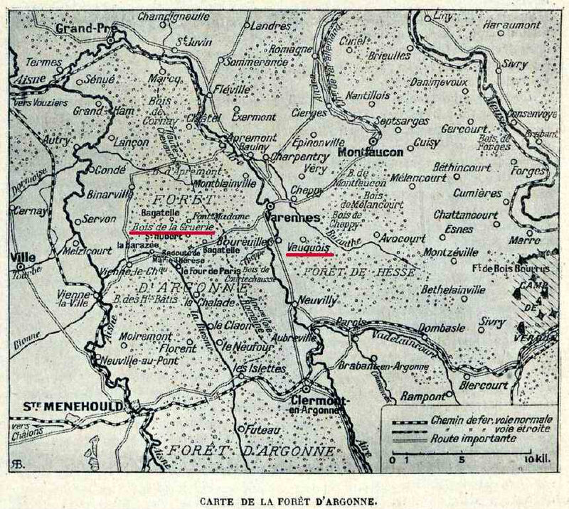 Vauquois Carte de la foret d'Argonne